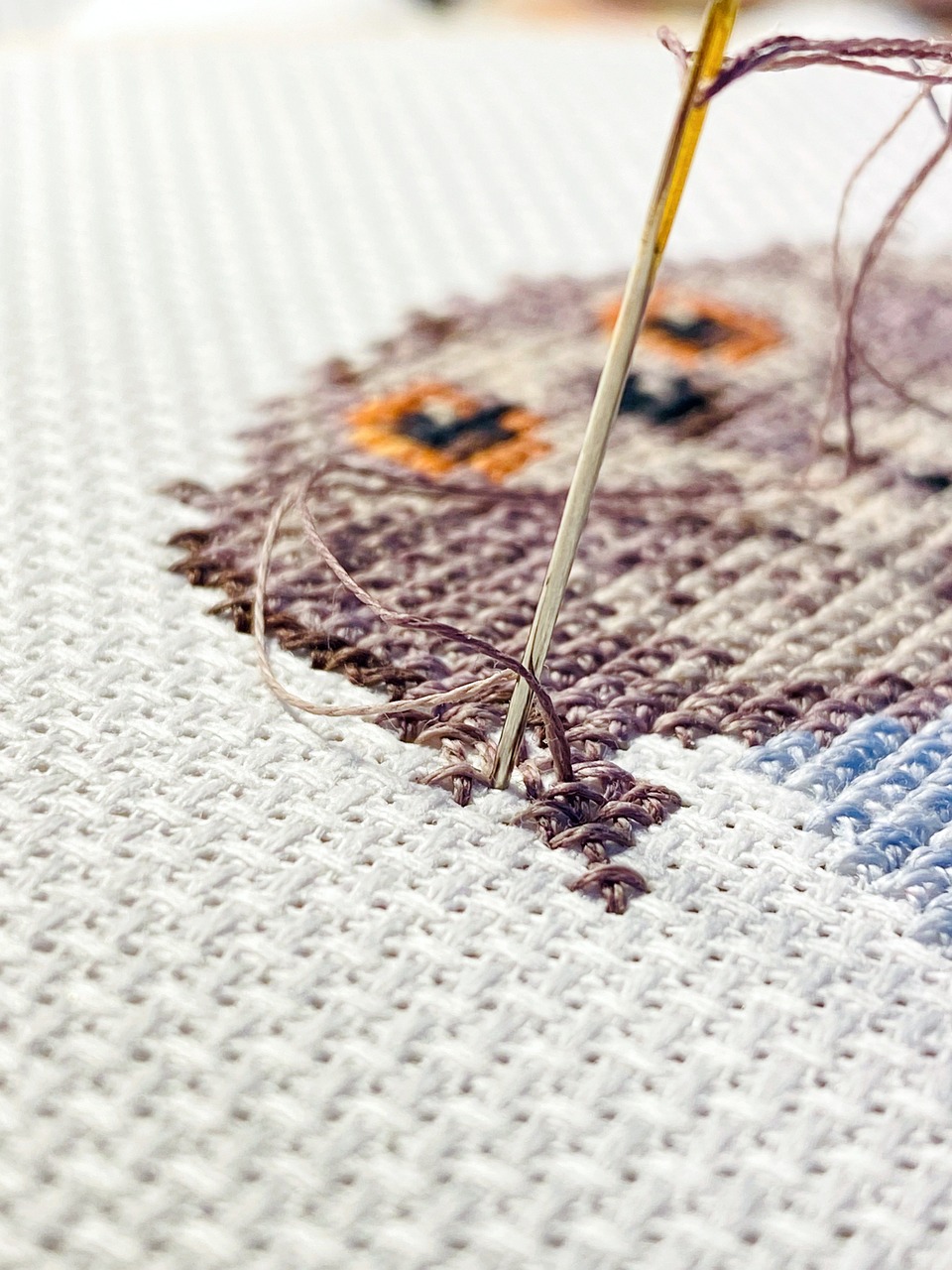embroidery, cross stitch, needlework